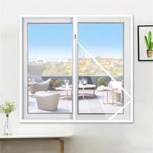 Zipper Style Insect-Proof Window Screen Bed Curtains For Bedroom Window, Self-Adhesive Fly Mosquito Net Mesh With Zipper, Solid Color Border, Handmade Home Decoration - Multicolor - View 86