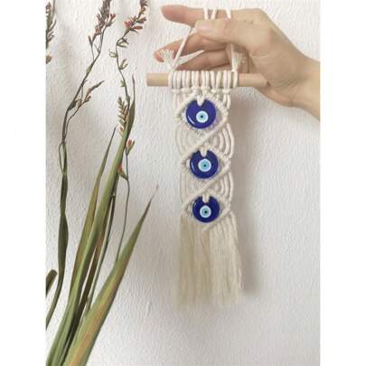 mosoon dreamer 1pc Handmade Evil Eye Glass Decorative Hanging Ornament, Turkish Style Rope Wall Decoration,Home Decor ,Room Decor,Wall Decor Gifts Birthday Graduation