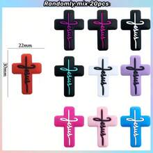 5/10/20 piezas de cuentas cruzadas de Halloween de silicona para bolígrafos, personajes de Jesús de fe, encantos de cuentas de silicona focales, kit de fabricación de llaveros, cuentas de silicona surtidas en forma de bolígrafo (cuentas de silicona de Jesús) - talón - Ver 10