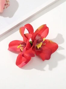 1 件兰花形人造花发夹，甜美海滩度假发饰，适合女性夏季，发夹发夹爪夹发夹