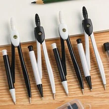 黑白色指南針時尚禮盒組合，適用於小學生，包括自動鉛筆芯和金屬質量學生繪圖工具，批發 - 彩色 - 查看 8