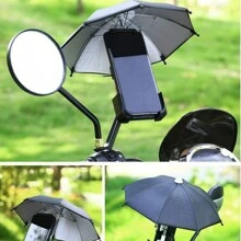 1 pieza Paraguas de celular, Paraguas de móvil, Mini paraguas para móvil para exteriores, Paraguas para el teléfono móvil para montar al aire libre, Paraguas de protección contra la lluvia con excelente efecto de sombreado, Conveniente para revisar el teléfono celular al sol, Necesario para entrega de servicio para llevar un paraguas para móvil - Azul - Ver 6