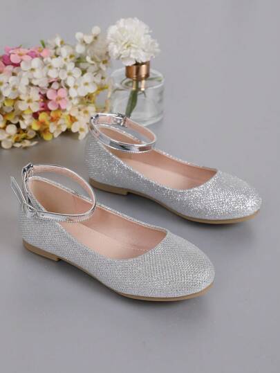 金屬釦扣簡約優雅女童鞋，舒適柔軟的時尚經典平底鞋，適用於春秋季節，適合兒童和青少年，學校必備，全年俏皮可愛鞋