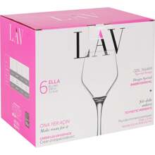 LAV Set De 6 Copas Vino/Agua 330Cc Colección Ella Diseño Elegante y Práctico | Set De 6 Copas Vino/Agua 330Cc Colección Ella Fácil Almacenamiento Resistencia al Desgaste y Capacidad Adecuada, Ideales para el Hogar, Restaurantes y Más⚫ Envío GRATIS ✅ Entrega 24/48h a España (península)