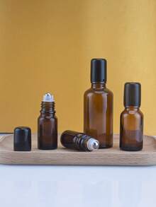 1 Peça frasco de rolo cor de café capacidade de 100ml/50ml/30ml/20ml com dispensador de 3,53oz/1,76oz/1,06oz/0,7oz, frasco vazio perfeito para enchimento de óleos essenciais, fragrâncias, perfumes, batons, gloss labiais, entre outros. Frasco vazio, frasco para fragrância, dispensador cosmético, recipiente de maquiagem portátil para viagens. Perfeito para uso em viagens, spa e em casa. - Café - Visão 3