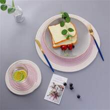 1 szt. Podkładka z liny tkanej, mata stołowa, mata pod garnek, mata pod talerz, mata pod garnek, podstawka, mata izolacyjna - Wielokolorowe - Zobacz 13