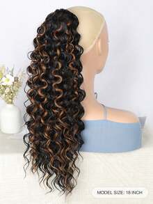 1pc 18 Inch  Drawstring Ponytail  Natural Synthetic Hairpiece For Women Extensions Drawstring Ponytail For Women Long Curly Wavy Hair Drawstring Ponytail Natural Wavy Synthetic Hair Extensions Ponytail For Everyday Use