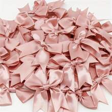 50pcs, Pink And White Ribbon Bows 3.3", Glamorous Decorations For Weddings, Festivals And DIY Crafts, Presents Packaging, Gift Basket Decor, Birthday Wrap, Holiday Decor, Office Decor, Wreath Decor, Wedding Decor, Bridal Shower Decor, Party Supplies,Christmas Valentine Day