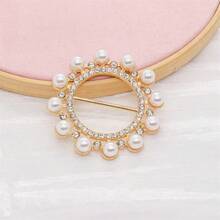 1pc Summer Pearl Round Dual-Use Scarf Button Heart-Shaped Simple Fashion Multi-Functional Knot Button - Multicolor - View 15