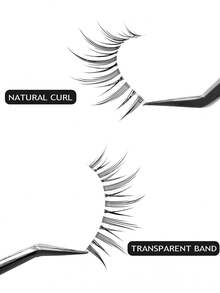 Asiteo 10 Pairs Natural-Looking Cluster False Eyelashes, Short Stem Transparent Lashes With Cartoon Eye Makeup Effect, Suitable For Cartoon Style Eye Makeup - Black - View 6