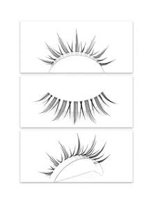 Asiteo 10 Pairs Natural-Looking Cluster False Eyelashes, Short Stem Transparent Lashes With Cartoon Eye Makeup Effect, Suitable For Cartoon Style Eye Makeup - Black - View 4