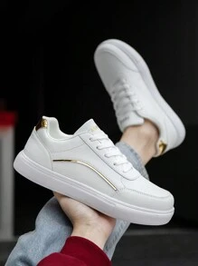 Klassische schwarze Skateschuhe für Herren, geeignet für tägliches Gehen und viele Anlässe, mit rutschfesten Sohlen und metallischem Glitzerdesign auf Lässig Sportschuhen - Platin - Übersicht 8