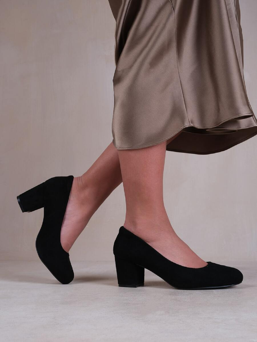 MELROSE WIDE FIT MID BLOCK HEEL COURT SHOES | SHEIN UK