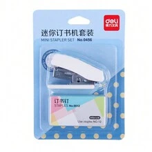 Deli 1 Set 0456 Stapler Set (Green/Pink/White) Cute Cartoon Stapler Mini Size Stapler Student Stationery Portable Office Stapler - Multicolor - View 14