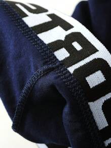 5pcs/Pack Men's Belted Boxer Briefs, Breathable High Elasticity Lettered Waist Cinching Briefs S-XXXXL