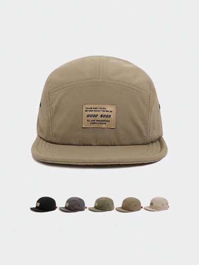 1入日式風格透氣速幹短帽沿棒球帽，男女適用工作服嘻哈帽