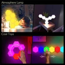 Hexagon LED Lights Wall Panels Battery Powered, 16 Colors And 4 Lighting Modes Hexagonal Wall Light RGB Lights Modular Touch Sensitive Lights With Remote Control For Home Decor, Living Room, Bedroom, Gaming Room, Party, Wall Lights Gift For Kids, Adults