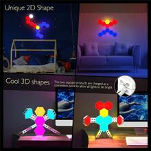 Hexagon LED Lights Wall Panels Battery Powered, 16 Colors And 4 Lighting Modes Hexagonal Wall Light RGB Lights Modular Touch Sensitive Lights With Remote Control For Home Decor, Living Room, Bedroom, Gaming Room, Party, Wall Lights Gift For Kids, Adults