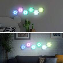Hexagon LED Lights Wall Panels Battery Powered, 16 Colors And 4 Lighting Modes Hexagonal Wall Light RGB Lights Modular Touch Sensitive Lights With Remote Control For Home Decor, Living Room, Bedroom, Gaming Room, Party, Wall Lights Gift For Kids, Adults