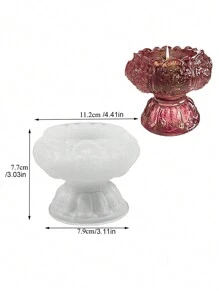 DIY 复古浮雕灯座烛台托盘硅胶模具水泥石膏模具环氧树脂铸造烛台烛杯适用于佛像装饰