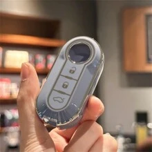 Key Fob Cover With Keyring Keychain Lanyard For Fiat 500 500L Brava Bravo Doblo Ducato Fiorino Punto Panda Palio Stilo Lancia,3 Buttons TPU Flip Key Fob Protective Cover Car Key Cover Case Car Accessories Bag Charm Backpack For School