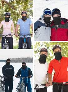 Sun Protective Anti UV  6 Packs Balaclava Ski Face Mask: Cooling Neck Gaiter Full Head Mask Face Cover Ski Mask - Black - View 4