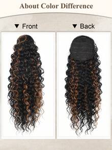 1pc 18 Inch  Drawstring Ponytail  Natural Synthetic Hairpiece For Women Extensions Drawstring Ponytail For Women Long Curly Wavy Hair Drawstring Ponytail Natural Wavy Synthetic Hair Extensions Ponytail For Everyday Use