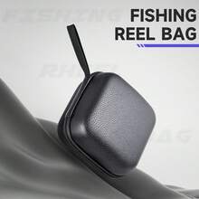 Leather Fishing Reel Bag Drum Wheel Raft Wheel Alarm Fish Finder Storage Bag - Black - View 1