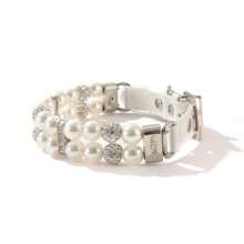 1 collar y correa para mascotas con decoración de perlas para perros y gatos pequeños y medianos - Negro - Ver 1