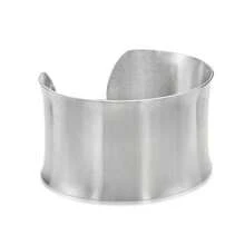 Lavari Women's Gold Ion Plated Satin Finish Stainless Steel Open Cuff Bangle