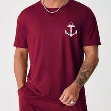 Men T-Shirts - Màu Đỏ Sâu - Xem 1