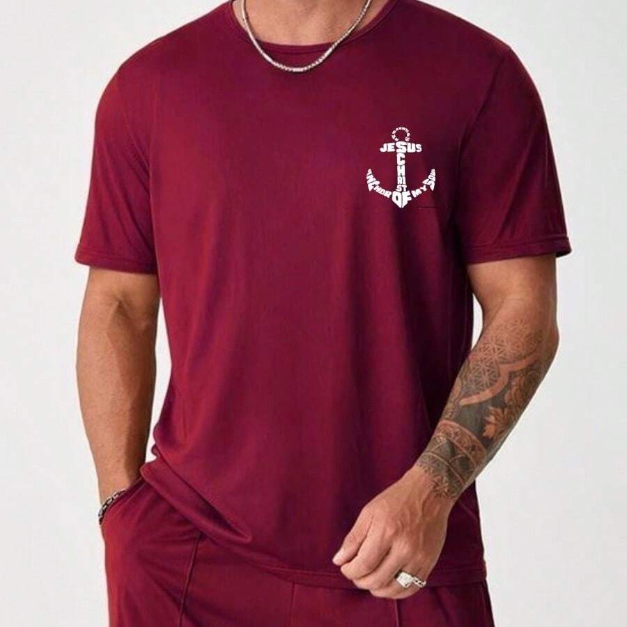 Men T-Shirts - Màu Đỏ Sâu - Xem 1