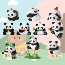 1 Set DIY Cute Panda Series, Multiple Building Methods In 1 Box, Leisure Building Block Toy, Panda Theme Puzzle Building Blocks, Creativity Toy, Ideal For Holiday, New Year, Spring Festival Interesting Pet Building Blocks, Fun Small Building Challenge, Cultivate Hands-On And Brain Skills, Building Block Set, DIY Creative Home Decor Toy, Adult Building Block Set Gift, Perfect For Holiday, Birthday, Christmas Gifts