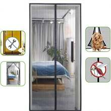 1pc Magnetic Self-Sealing Mesh Screen Door, Heavy Duty Instant Mesh Curtain With Full Frame Hook & Loop, Hands-Free Bug Off Door Screen For Patio, Pet And Kid Friendly, Multiple Sizes And Colors