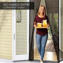 1pc Magnetic Self-Sealing Mesh Screen Door, Heavy Duty Instant Mesh Curtain With Full Frame Hook & Loop, Hands-Free Bug Off Door Screen For Patio, Pet And Kid Friendly, Multiple Sizes And Colors
