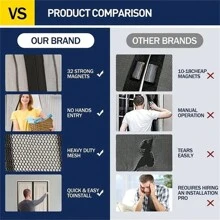 1pc Magnetic Self-Sealing Mesh Screen Door, Heavy Duty Instant Mesh Curtain With Full Frame Hook & Loop, Hands-Free Bug Off Door Screen For Patio, Pet And Kid Friendly, Multiple Sizes And Colors