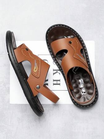 Men's Soft Non-Slip Breathable Dual Use Outdoor Sandals For Summer, New Casual Flip Flops