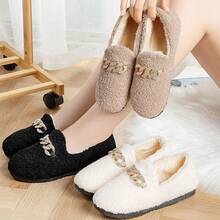 Pantuflas Calientes Con Peluche Suaves Para Mujer - Marrón - Ver 8
