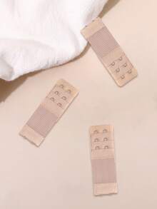 3pcs/Set Women's Underwear Elastic Bra Strap Extension Hooks With 3 Rows Of Hooks - Apricot - View 3