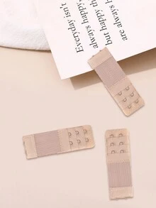 3pcs/Set Women's Underwear Elastic Bra Strap Extension Hooks With 3 Rows Of Hooks - Apricot - View 4