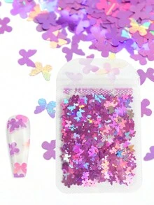 3g de brillos de uñas con decoración de mariposas holográficas láser de colores destellantes, decoración de arte de uñas con lentejuelas de mariposa PET