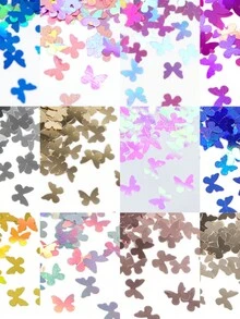 3g de brillos de uñas con decoración de mariposas holográficas láser de colores destellantes, decoración de arte de uñas con lentejuelas de mariposa PET
