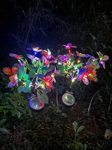 1pc/2pcs Solar Simulation Butterfly Tree Light, Outdoor Yard Decoration Butterfly Light, For Lawn, Ground, Garden - Multicolor - View 6