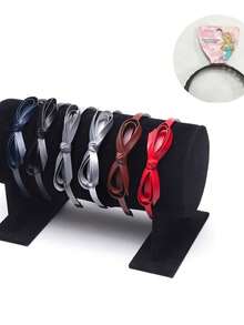 Set De 12 Diademas Con moño Doble Tipo Piel Para un Look Juvenil - Multicolor - Ver 2
