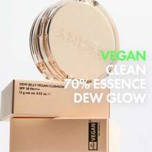 AMUSE Dew Jelly Vegan Cushion Foundation 02 NUDE Dewy Glow Long-Lasting Double Coverage Clean Beauty Lightweight Natural Look Foundation For Sensitive Skin Hydrating Cushion 15g /0.52 Oz - 02 裸色 - 查看 3