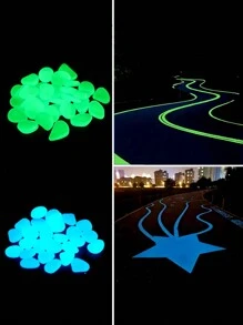 10pcs/50pcs/200pcs/500pcs/1000pcs Colorful Luminous Pebble Stones, Aquarium Decor, Glow-In-The-Dark Artificial Glowstone, Landscape Decoration, Garden Path, Aquarium Gravel (Random Color Shipped)
