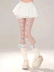 1pc Women's Sexy Bowknot Suspender Pantyhose