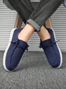 Men's Halloween/Independence Day Casual Slip-On Soft Bottom Canvas Shoes, Outdoor Lightweight Anti-Slip Versatile Loafers, Christmas Holiday Gift - Blue - View 4