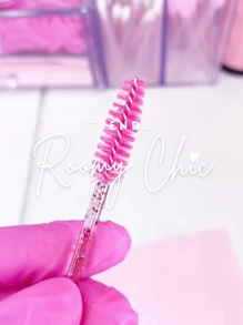 ROOMY CHIC Kit De Suministros De Extensión De Pestañas 500 Piezas 100 Cepillos Glitter Rosa Para Pestañas 100 Microbrush Rosa 100 Lip Brush Glitter Rosa 100 Parches Pestaña 100 Anillos Rosa Para Adhesivo Aplicadores Desechables Kit de Extensiones de Pestañas Mink 1x1 Utensilios de belleza Herramientas de Maquillaje Utensilios para cejas y pestañas - Rosa - Ver 5