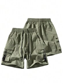 Shorts masculinos para treino de verão, 1 peça, para trabalho ao ar livre, comprimento até o joelho, esportivos e casuais, calças cargo